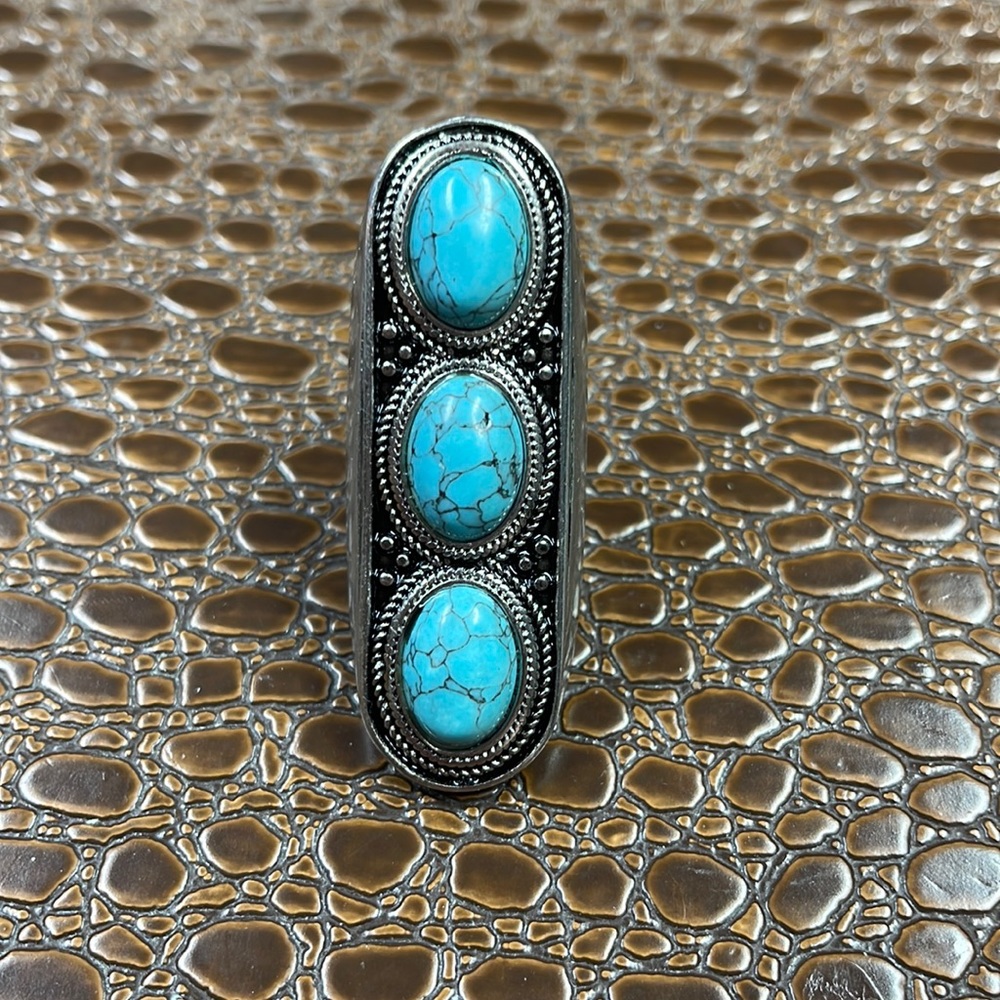 Turquoise ring elastic band - two rings